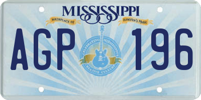 MS license plate AGP196