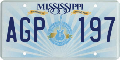 MS license plate AGP197