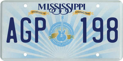 MS license plate AGP198
