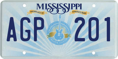 MS license plate AGP201