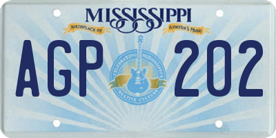 MS license plate AGP202