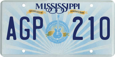 MS license plate AGP210
