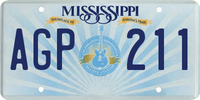 MS license plate AGP211