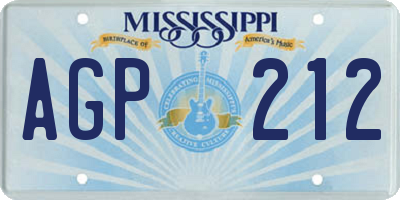 MS license plate AGP212
