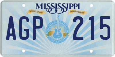 MS license plate AGP215