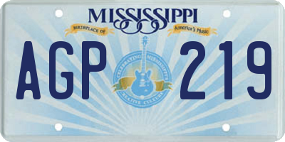 MS license plate AGP219
