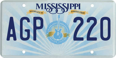 MS license plate AGP220