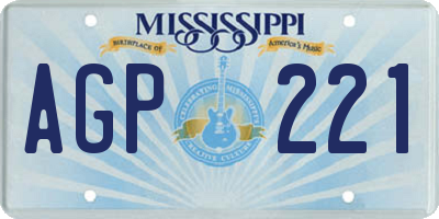 MS license plate AGP221