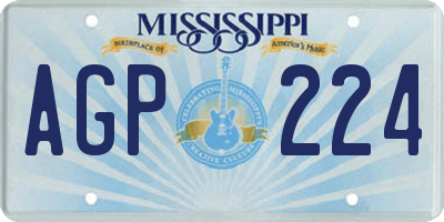 MS license plate AGP224