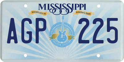 MS license plate AGP225