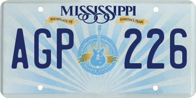 MS license plate AGP226