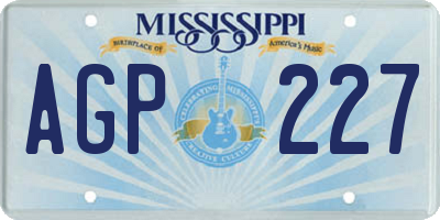 MS license plate AGP227