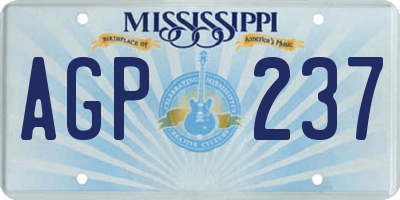 MS license plate AGP237