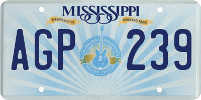 MS license plate AGP239