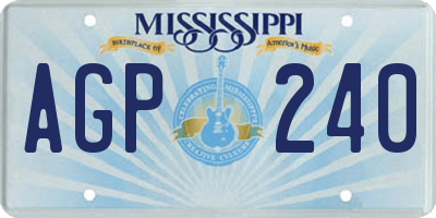 MS license plate AGP240