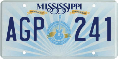MS license plate AGP241