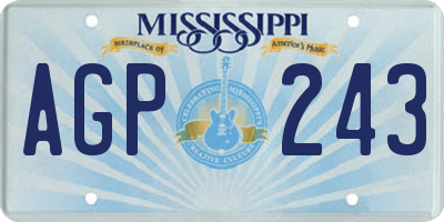 MS license plate AGP243