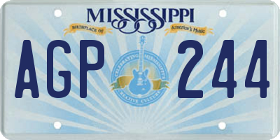 MS license plate AGP244