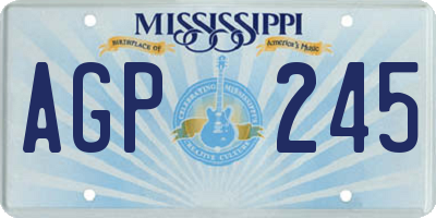 MS license plate AGP245