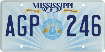 MS license plate AGP246