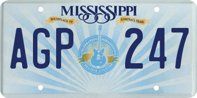 MS license plate AGP247