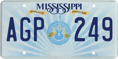 MS license plate AGP249