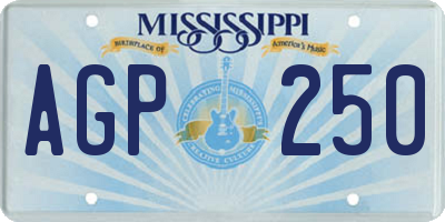MS license plate AGP250