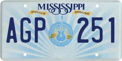MS license plate AGP251