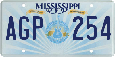 MS license plate AGP254