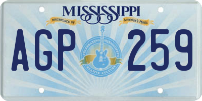 MS license plate AGP259