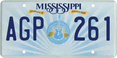 MS license plate AGP261