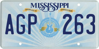 MS license plate AGP263