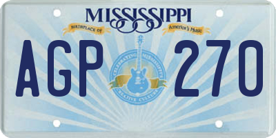 MS license plate AGP270