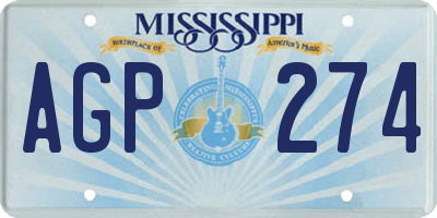 MS license plate AGP274