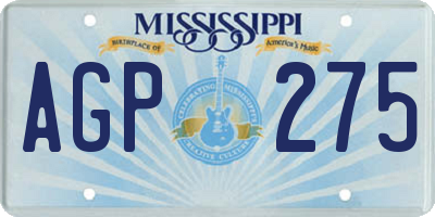 MS license plate AGP275