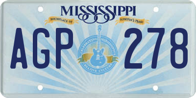 MS license plate AGP278