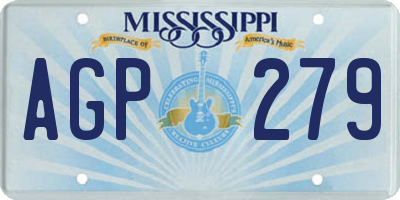 MS license plate AGP279