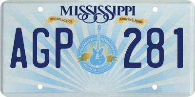MS license plate AGP281