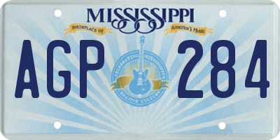 MS license plate AGP284