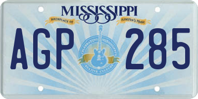 MS license plate AGP285
