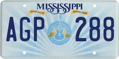 MS license plate AGP288