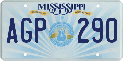 MS license plate AGP290
