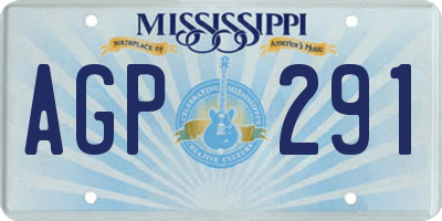MS license plate AGP291