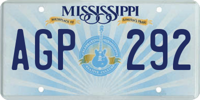 MS license plate AGP292