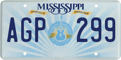 MS license plate AGP299