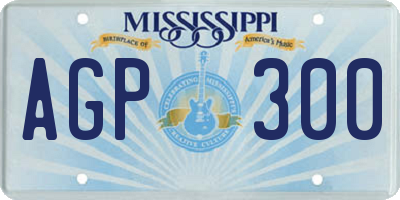 MS license plate AGP300