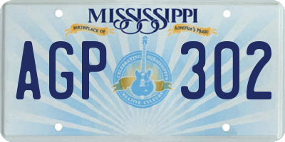 MS license plate AGP302