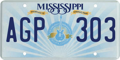 MS license plate AGP303