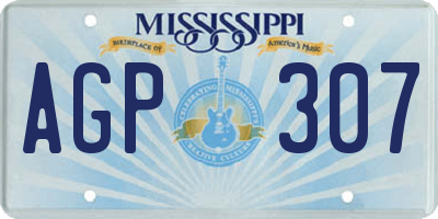MS license plate AGP307