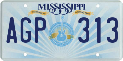 MS license plate AGP313
